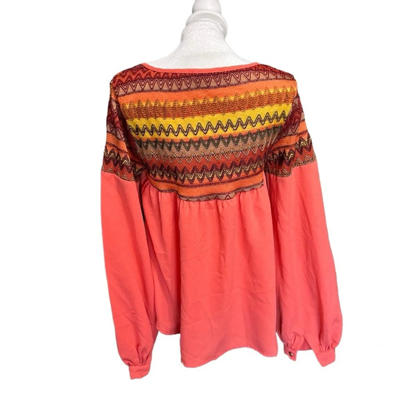 Pure Sugar Shirt Women's Large Top Blouse Pink with embroidery - Picture 4 of 6